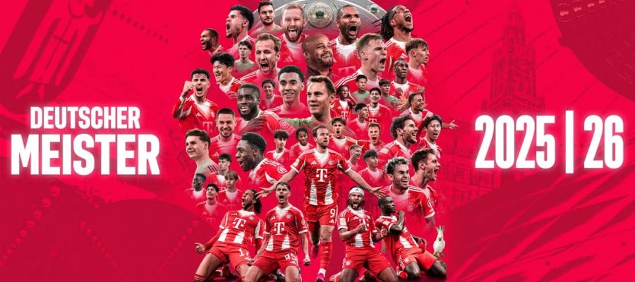 Баварія — чемпіон Німеччини-2025/2026: мюнхенці достроково здобули 35-й титул Бундесліги
